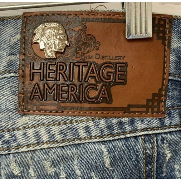 The Heritage By America 1776 Ripped Distressed Denim Jeans Size 34x33 FS Charity - Picture 6 of 12